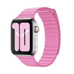 Magnetic Leather Loop Wrist Band For Apple Watch 6 5 4 3 2 1 - Pink